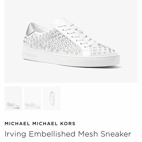 Michael Kors Shoes - MICHAEL KORS Irving Embellished Mesh Sneaker